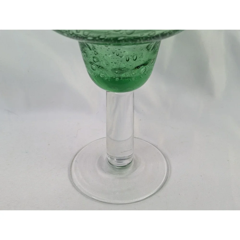Green Glass‎ Bubbles Margarita Goblet